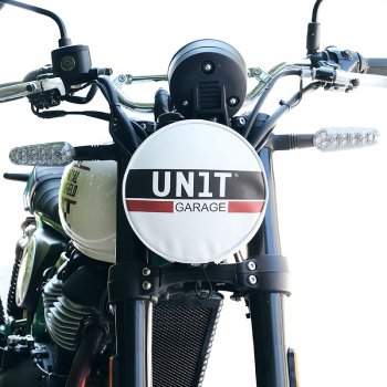 Couvre phare en cuir avec logo