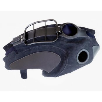 Housse de réservoir en cuir fendue avec porte-bagages