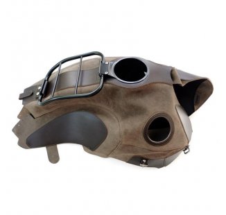 Housse de réservoir en cuir fendue avec porte-bagages