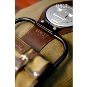 Housse de réservoir en cuir fendue avec porte-bagages