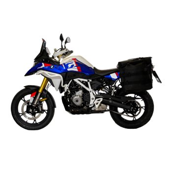 Deux sacoches cavalières Khali en TPU 35L - 45L + Paire de plaques aluminium + Cadres de sacoches en aluminium Atlas BMW F450GS