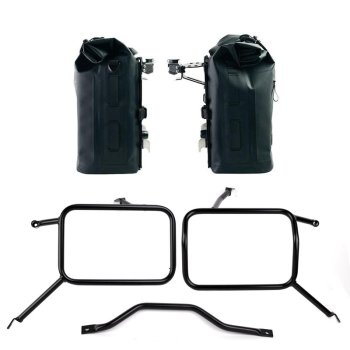 Deux sacoches cavalières Khali en TPU 35L - 45L + Paire de plaques aluminium + Cadre pour sacs Atlas en aluminium Triumph Street Scrambler 900 (à partir de 2026)