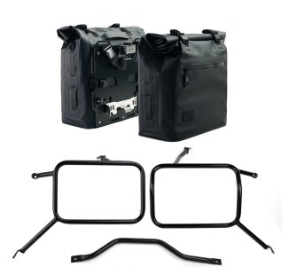 Deux sacoches cavalières Khali en TPU 35L - 45L + Paire de plaques aluminium + Cadre pour sacs Atlas en aluminium Triumph Street Scrambler 900 (à partir de 2026)