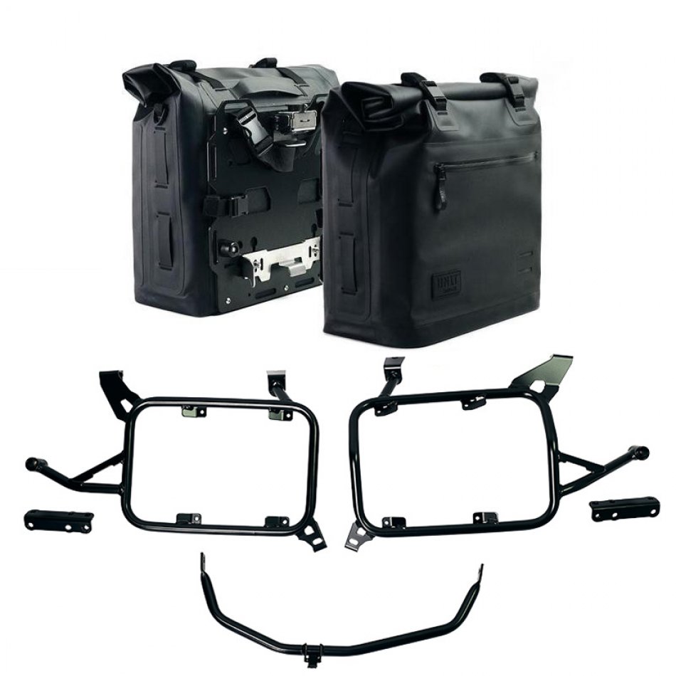 Deux sacoches latérales Khali TPU 35 L - 45 L + paire de plaques en aluminium + cadres de sacoches en aluminium pour BMW F900GS ADV