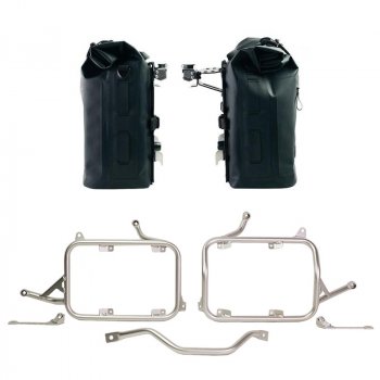 Deux sacoches latérales Khali en TPU 35L - 45L + Paire de plaques aluminium + Cadres pour sacoches aluminium BMW R1300GS