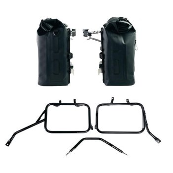 Deux sacoches cavalières Khali en TPU 35L - 45L + Paire de plaques aluminium + Cadres de sacoches en aluminium Triumph Tracker 400