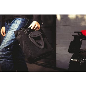 Deux sacs latéraux en cuir fendu + double cadre NineT