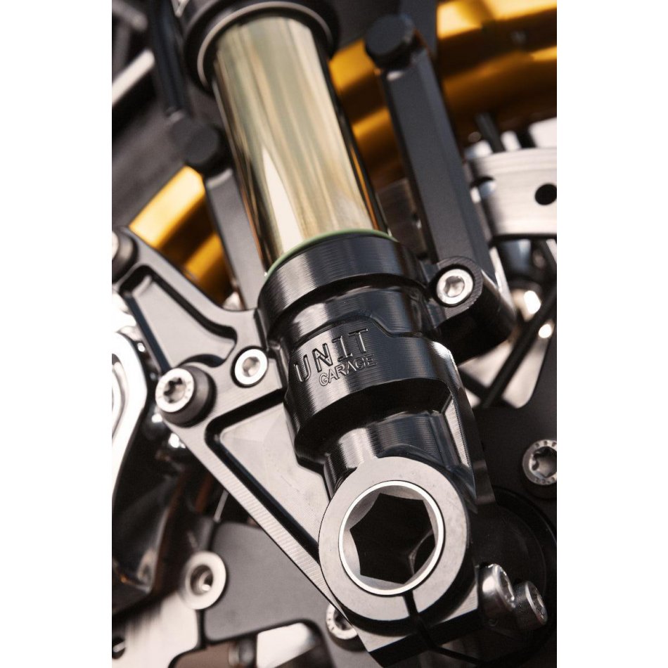 Kit fourche Ohlins BMW R18 Gold + Plaques de garage Unit avec pieds axiaux