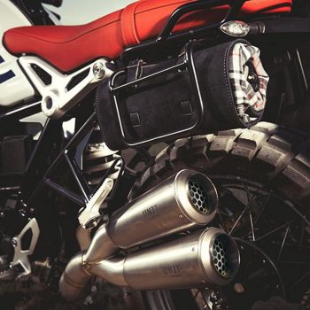 Double silencieux en titane avec soudure visible