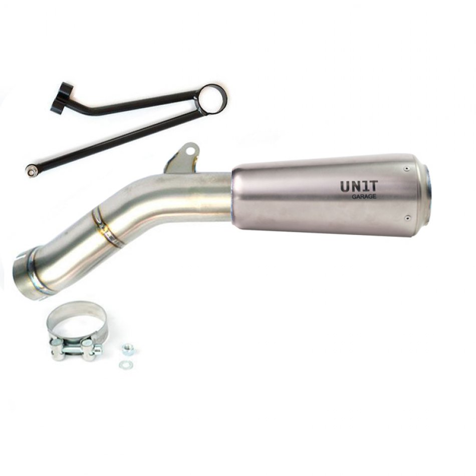 silencieux bas en titane + support