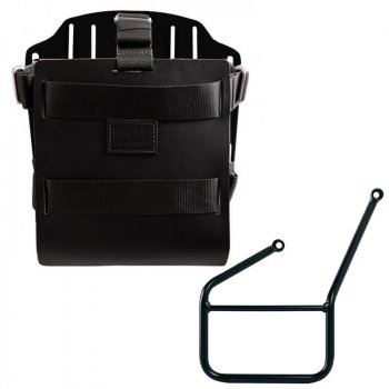 Porte-sac en aluminium avec façade en cuir réglable, attache rapide et cadre