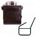 Porte-sac en aluminium avec façade en cuir réglable, attache rapide et cadre