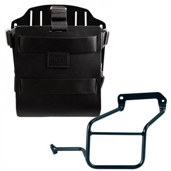 Porte-sac en aluminium avec façade en cuir réglable, attache rapide et cadre