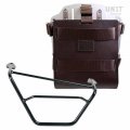 Porte-sac en aluminium avec façade en cuir réglable, attache rapide et cadre droit