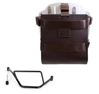 Support de sac en aluminium avec façade en cuir réglable et attache rapide + Cadre droit de la BMW F450GS