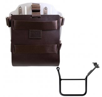 Support de sac en aluminium avec façade en cuir réglable et attache rapide + Cadre gauche de la BMW F900GS