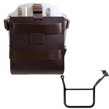 Support de sac en aluminium avec façade en cuir réglable et attache rapide + Cadre gauche de la BMW F900GS