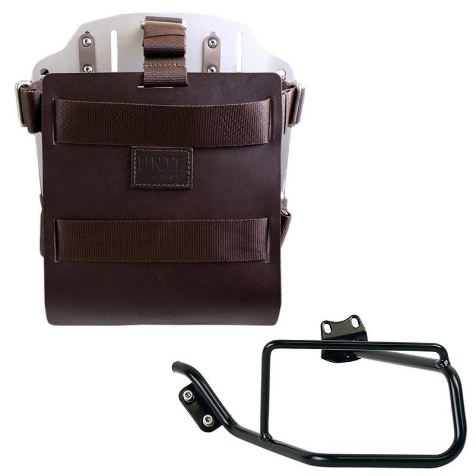 Support de sac en aluminium avec façade en cuir réglable et attache rapide + Cadre R850R - R1100R - R1150R Gauche