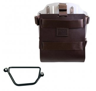 Support de sac en aluminium avec façade en cuir réglable et attache rapide + Cadre droit Honda GB350S