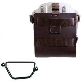 Support de sac en aluminium avec façade en cuir réglable et attache rapide + Cadre droit Honda GB350S