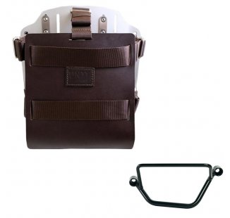 Support de sac en aluminium avec façade en cuir réglable et attache rapide + Cadre gauche Honda GB350S