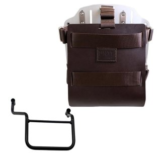 Support de sac en aluminium avec façade en cuir réglable et attache rapide + Cadre droit Honda Transalp 750 (à partir de 2023)