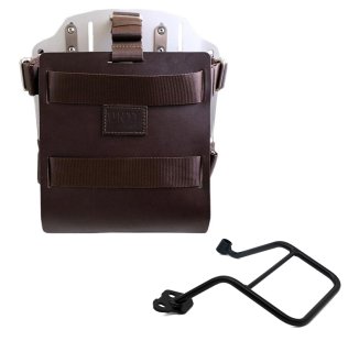 Support de sac en aluminium avec façade en cuir réglable et attache rapide + Cadre gauche KTM 1290/1390 Super Adventure S-R