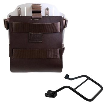 Support de sac en aluminium avec façade en cuir réglable et attache rapide + Cadre gauche KTM 1290/1390 Super Adventure S-R