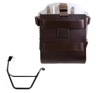 Support de sac en aluminium avec façade en cuir réglable et attache rapide + Cadre droit Triumph Street Scrambler 900 (à partir de 2026)