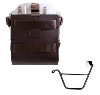 Support de sac en aluminium avec façade en cuir réglable et attache rapide + Cadre gauche Triumph Street Scrambler 900 (à partir de 2026)