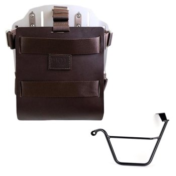Support de sac en aluminium avec façade en cuir réglable et attache rapide + Cadre gauche Triumph Street Scrambler 900 (à partir de 2026)