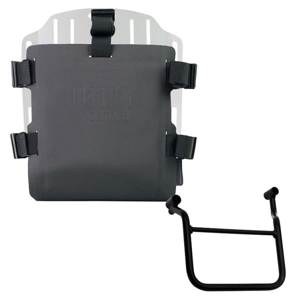 Support de sac en aluminium avec façade Hypalon réglable et attache rapide + Cadre gauche Honda Transalp 750 (à partir de 2023)