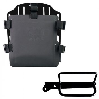 Support de sac en aluminium avec façade Hypalon réglable et attache rapide + Cadre gauche Royal Enfield Hunter 350