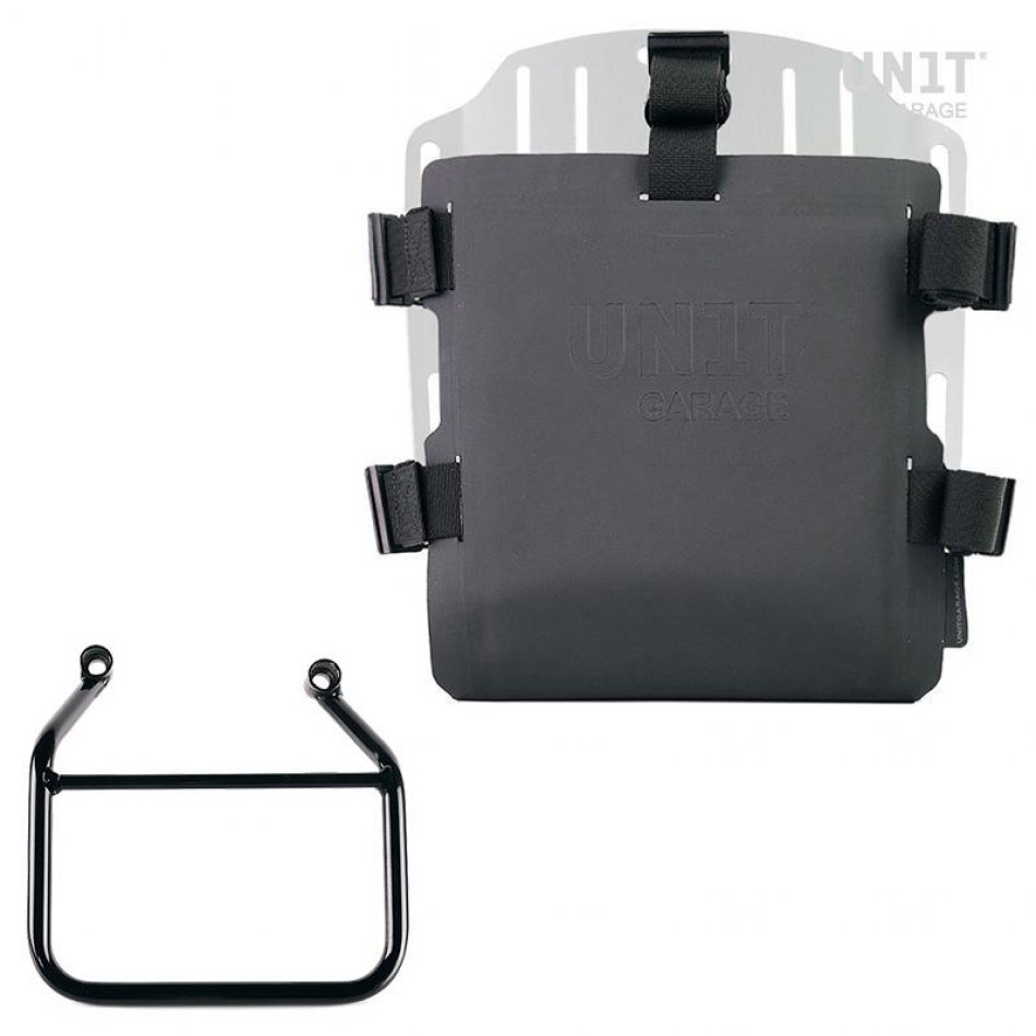 Support de sac en aluminium avec façade Hypalon réglable et attache rapide + Cadre Thriumph Speed 400 & Scrambler 400 X Droit (Uniquement compatible avec notre code d'échappement bas : 4206Low)