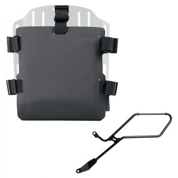 Support de sac en aluminium avec façade Hypalon réglable et attache rapide + Cadre gauche de la Triumph Bonneville Bobber