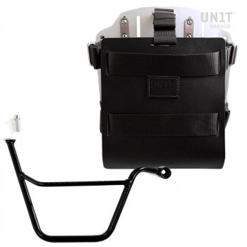 Support de sac en aluminium avec façade en cuir réglable, attache rapide et cadre