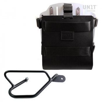 Support de sac en aluminium avec façade en cuir réglable, attache rapide et cadre