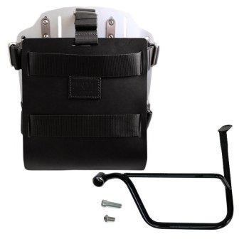 Support de sac en aluminium avec façade en cuir réglable, attache rapide et cadre
