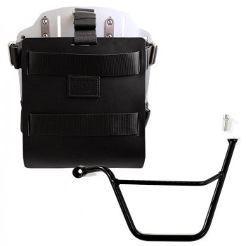 Support de sac en aluminium avec façade en cuir réglable, attache rapide et cadre