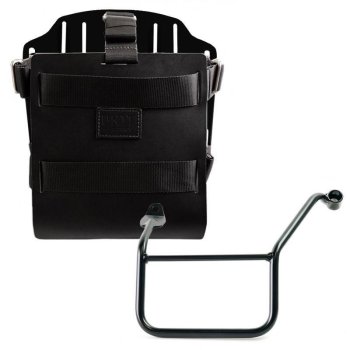 Support de sac en aluminium avec façade en cuir réglable, attache rapide et cadre