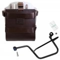 Support de sac en aluminium avec façade en cuir réglable, attache rapide et cadre