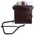 Support de sac en aluminium avec façade en cuir réglable, attache rapide et cadre