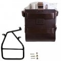 Support de sac en aluminium avec façade en cuir réglable, attache rapide et cadre