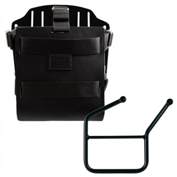 Support de sac en aluminium avec façade en cuir réglable, attache rapide et cadre