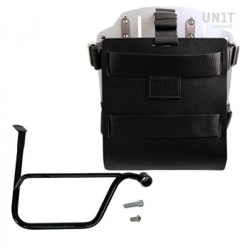 Support de sac en aluminium avec façade en cuir réglable, attache rapide et cadre