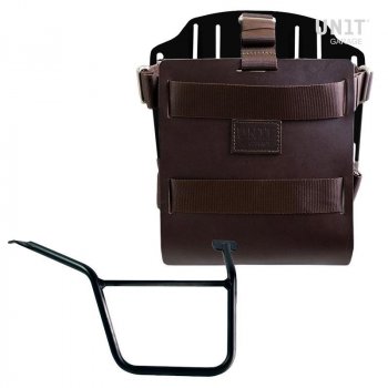 Porte-sac en aluminium avec façade en cuir réglable, attache rapide et cadre Pan America 1250