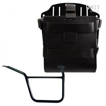 Porte-sac en aluminium avec façade en cuir réglable, attache rapide et cadre Pan America 1250