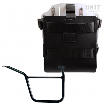 Porte-sac en aluminium avec façade en cuir réglable, attache rapide et cadre Pan America 1250