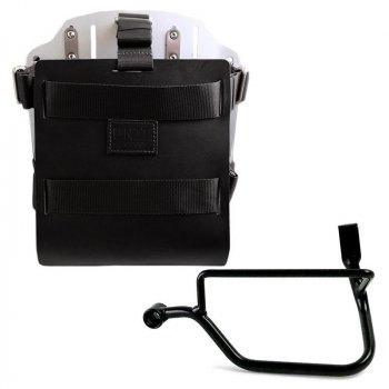 Porte-sac en aluminium avec façade en cuir réglable, attache rapide et cadre Street Twin 900 (à partir de 2016)