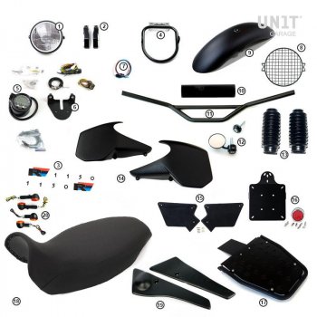 Kit de base R1150R avec panneaux latéraux de réservoir